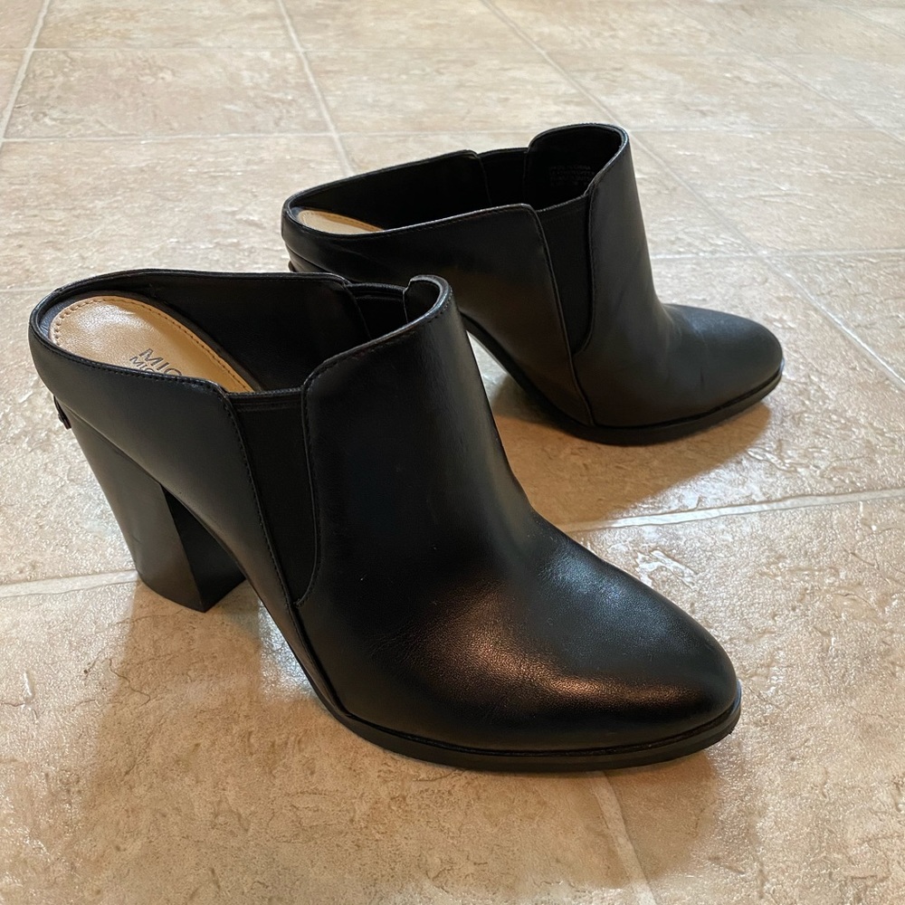 Michael Kors block heel closed toe mules